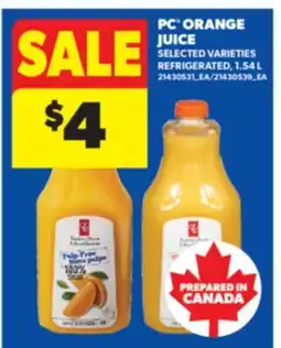 Real Canadian Superstore PC ORANGE JUICE, 1.54 L offer