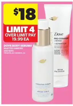 Real Canadian Superstore DOVE BODY SERUMS offer