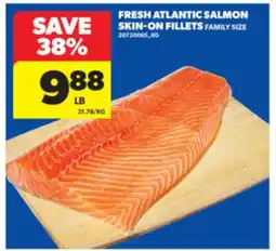 Real Canadian Superstore FRESH ATLANTIC SALMON SKIN-ON FILLETS offer