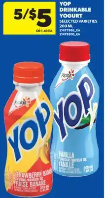 Real Canadian Superstore YOP DRINKABLE YOGURT, 200 ML offer