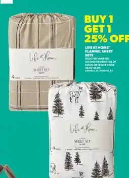 Real Canadian Superstore LIFE AT HOME FLANNEL SHEET SETS offer