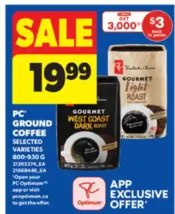 Real Canadian Superstore PC GROUND COFFEE, 800-930 G offer
