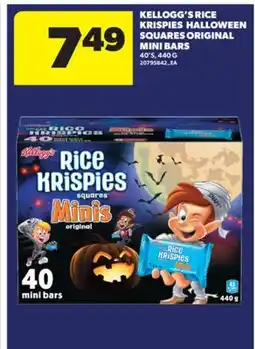 Real Canadian Superstore KELLOGG'S RICE KRISPIES HALLOWEEN SQUARES ORIGINAL MINI BARS, 40' S, 440 G offer