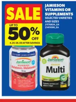 Real Canadian Superstore JAMIESON VITAMINS OR SUPPLEMENTS offer