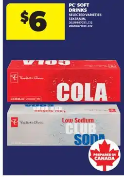 Real Canadian Superstore PC SOFT DRINKS, 12X355 ML offer