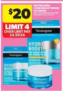 Real Canadian Superstore NEUTROGENA HYDROBOOST SERUM OR CREAM offer
