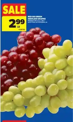Real Canadian Superstore RED OR GREEN SEEDLESS GRAPES offer