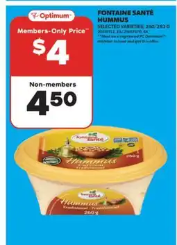 Real Canadian Superstore FONTAINE SANTÉ HUMMUS, 260/283 G offer