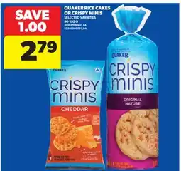 Real Canadian Superstore QUAKER RICE CAKES OR CRISPY MINIS, 90-199 G offer