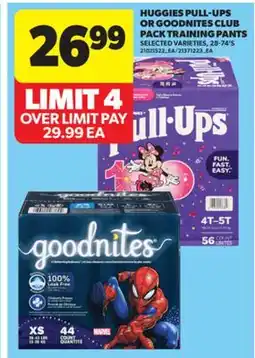 Real Canadian Superstore HUGGIES PULL-UPS OR GOODNITES CLUB PACK TRAINING PANTS, 28-74' S offer