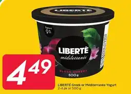 Sobeys LIBERTÉ Greek or Méditerranée Yogurt offer