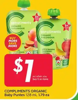 Sobeys COMPLIMENTS ORGANIC Baby Purées offer