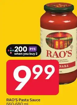 Sobeys RAO'S Pasta Sauce offer