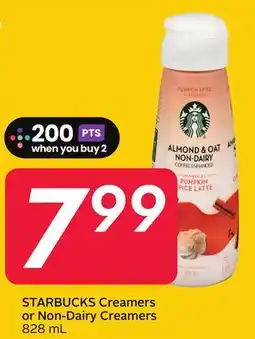 Sobeys STARBUCKS Creamers or Non-Dairy Creamers offer