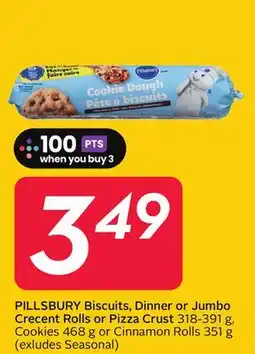 Sobeys PILLSBURY Biscuits, Dinner or Jumbo Crecent Rolls or Pizza Crust offer