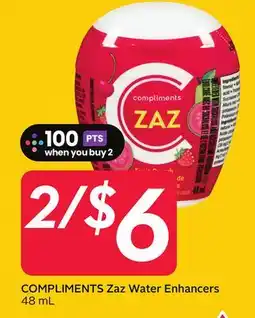 Sobeys COMPLIMENTS Zaz Water Enhancers offer