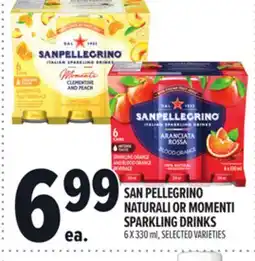 Metro SAN PELLEGRINO NATURALI OR MOMENTI SPARKLING DRINKS offer