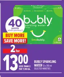 Metro BUBLY SPARKLING WATER offer