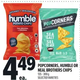 Metro POPCORNERS, HUMBLE OR NEAL BROTHERS CHIPS offer