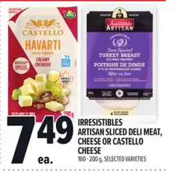 Metro IRRESISTIBLES ARTISAN SLICED DELI MEAT, CHEESE OR CASTELLO CHEESE offer