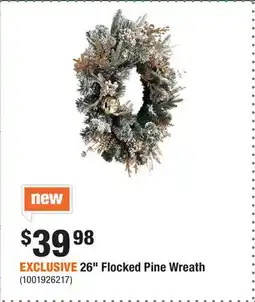 Home Depot EXCLUSIVE 26 Flocked Pine Wreath offer