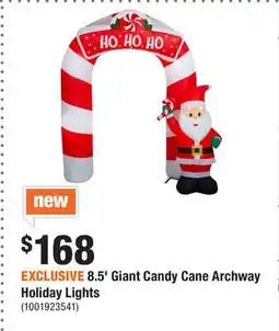 Home Depot EXCLUSIVE 8.5' Giant Candy Cane Archway Holiday Lights offer