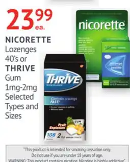 IDA Pharmacy NICORETTE or THRIVE offer