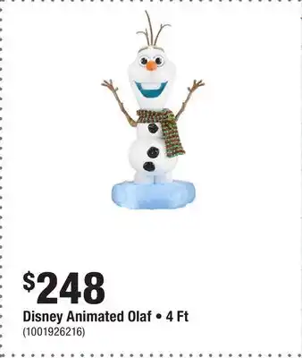 Home Depot Disney Animated Olaf • 4 Ft offer