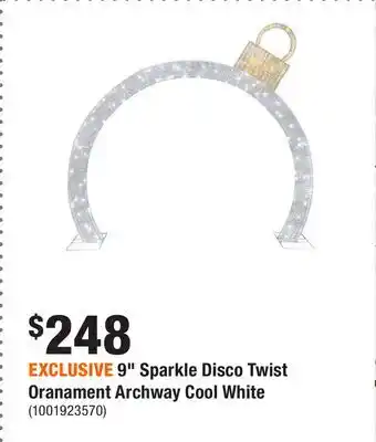 Home Depot EXCLUSIVE 9 Sparkle Disco Twist Oranament Archway Cool White offer