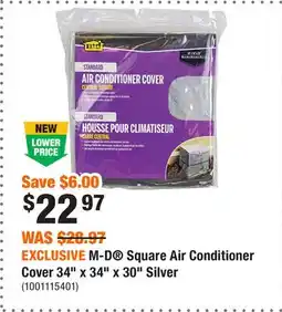 Home Depot EXCLUSIVE M-D Square Air Conditioner Cover 34 x 34 x 30 Silver offer