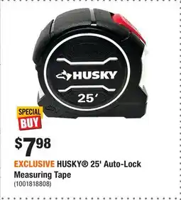 Home Depot EXCLUSIVE HUSKY 25' Auto-Lock Measuring Tape offer