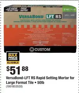 Home Depot VersaBond-LFT RS Rapid Setting Mortar for Large Format Tile • 50lb offer