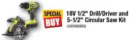 Home Depot 18V 1/2 Drill/Driver and 5-1/2 Circular Saw Kit offer