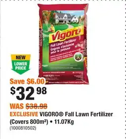 Home Depot EXCLUSIVE VIGORO Fall Lawn Fertilizer (Covers 800m²) • 11.07Kg offer