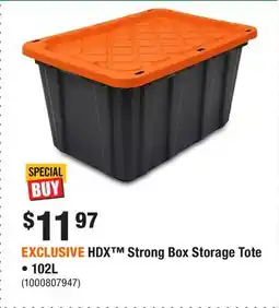Home Depot EXCLUSIVE HDX Strong Box Storage Tote • 102L offer