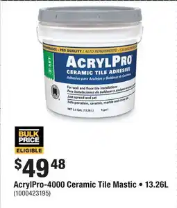 Home Depot AcrylPro-4000 Ceramic Tile Mastic • 13.26L offer
