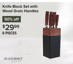 Linen Chest Knife Block Set with Wood Grain Handles offer
