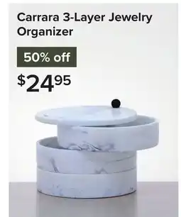 Linen Chest Carrara 3-Layer Jewelry Organizer offer