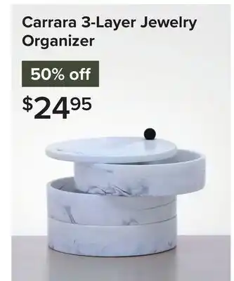 Linen Chest Carrara 3-Layer Jewelry Organizer offer