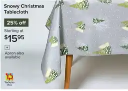 Linen Chest Snowy Christmas Tablecloth offer