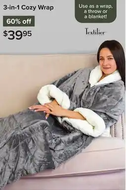 Linen Chest Luxury Heated Blanket 3-in-1 Cozy Wrap offer