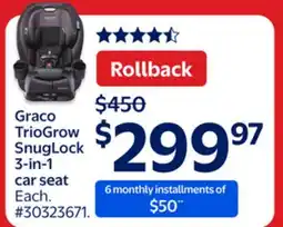 Walmart Graco TrioGrow SnugLock 3-in-1 car seat offer
