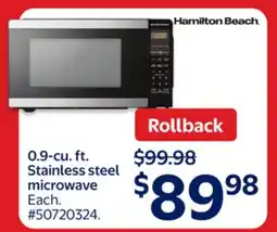 Walmart 0.9-cu.ft.pr Stainless steel microwave offer