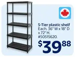 Walmart 5-Tier plastic shelf offer