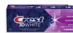 Walmart Crest 3D White toothpaste 70 mL offer