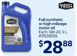 Walmart Full Synthetic or high mileage motor oil offer
