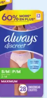 Walmart Always Discreet incontinence underwear offer