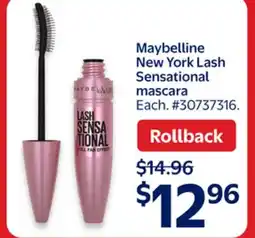 Walmart Maybelline New York Lash Sensational mascara offer