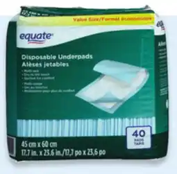 Walmart Equate offset handle cane or disposable underpads 40-pack offer