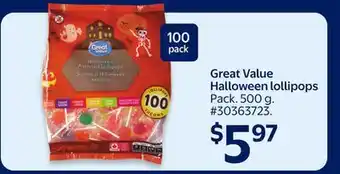 Walmart Great Value Halloween lollipops offer